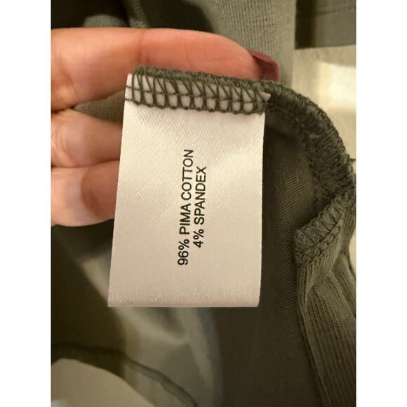 Womens Cardigan Size M Pima Cotton E.L.I Open Front Sage Green Laced Detail - Picture 6 of 7